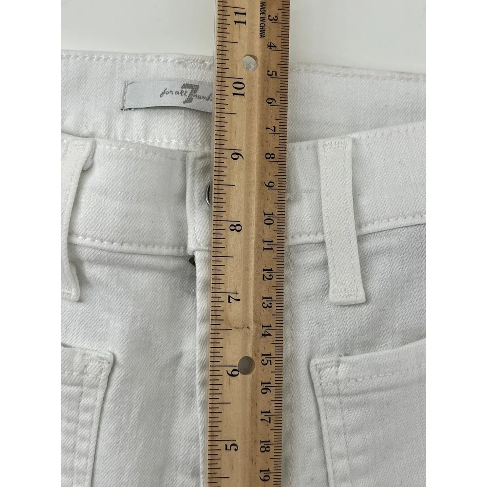 7 For All Mankind Womens White High Rise Kick Flare Patch Pocket‎ Jeans Size 26